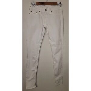 True Religion Jeans Womens 27 White‎ Skinny Low Rise Stretch Denim 27x30